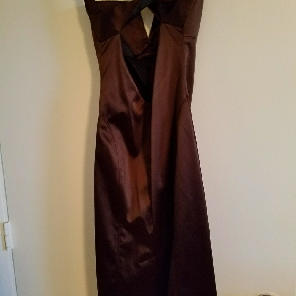 bebe Brown Satin Dress - Picture 7 of 7